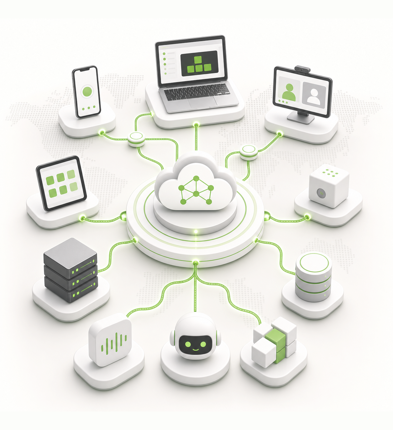 Xirsys platform connecting WebRTC apps, media servers, SDKs, and AI agents
